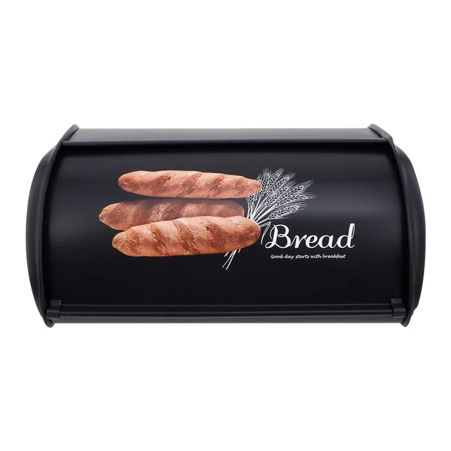 Caja de almacenamiento de pan rollo caja de pan contenedor de almacenamiento de pan negro