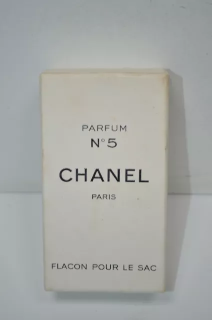 Vintage Full Parfum No 5 Chanel Flacon Pour le Sac Purse Paris Gold Dab w/ box