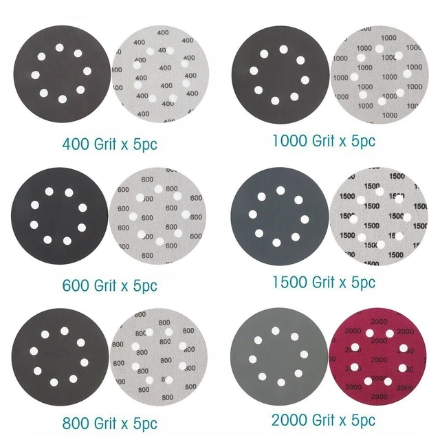 Polieren Schleifen Sandpapier Schleifscheiben 125 Mm 30 Stück/Set 5 Zoll