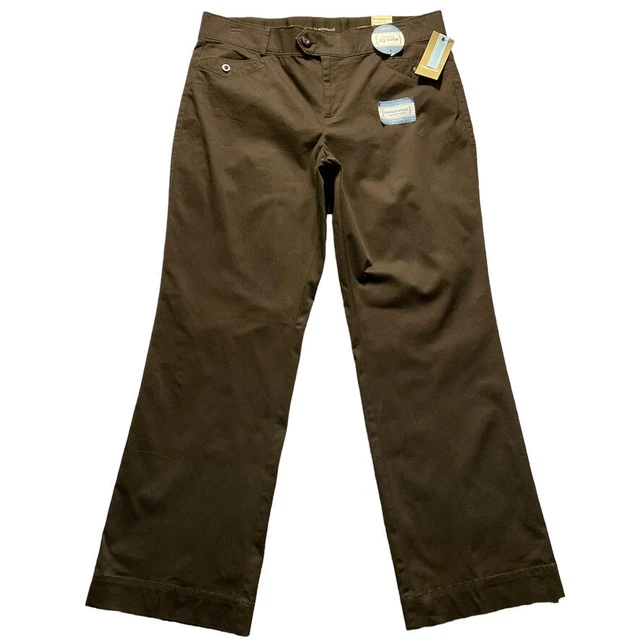 Dockers Womens Pants size 16 new nwt $46 Brown Addison Mid Rise Curvy x32"inseam