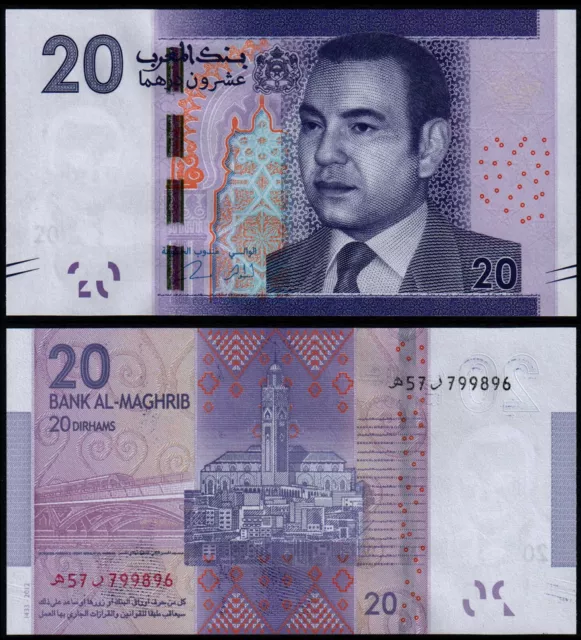 Morocco 20 Dirhams (P74) 2012 Unc