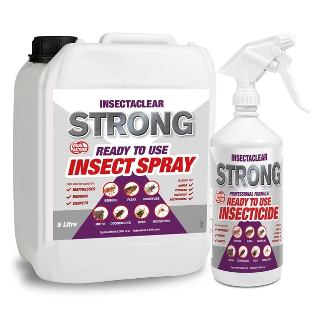 Insectaclear INSECTACLEAR STRONG BED Bug Flea Carpet Bettle Killer Spray Mattress ...