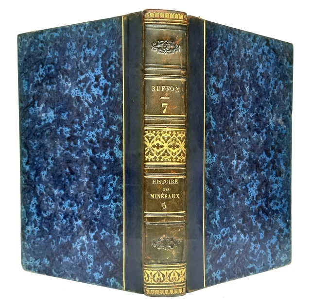 1827 Buffon Natural History of Minerals Iron Gold Copper Geology Science Binding