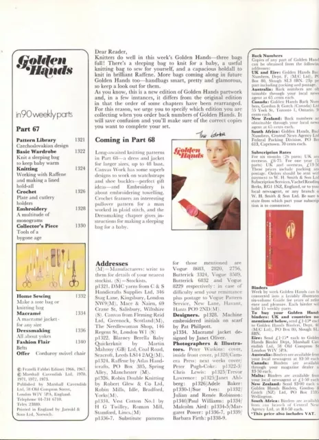 Golden Hands Craft Magazine Part 67 Crochet Knitting Patterns Retro Vintage 1970 2