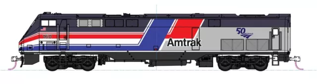 Kato 376116 HO P42 Diesel Amtrak Dash 8 Phase III #160  50th Anniversary Logo