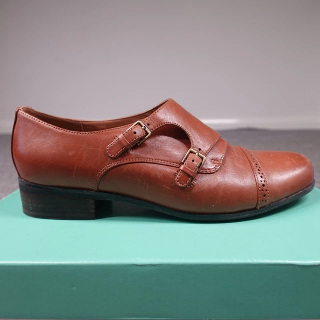 CLARKS WOMENS SHOES Size 8 Brown Hamble Park Buckled 26.24
