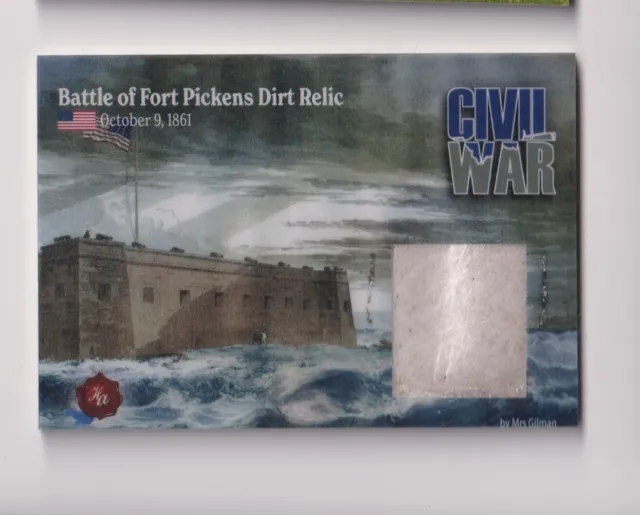 Battle Of Fort Pickens Battlefield Dirt Relic Card Cwd03 2022 Historic Civil War