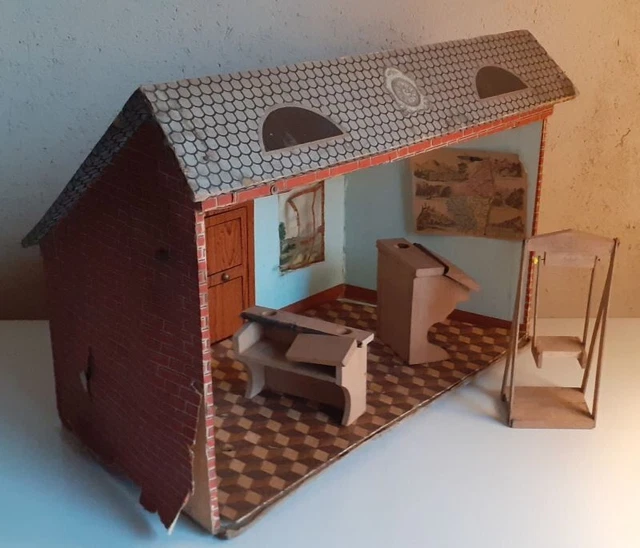 MAISON DE POUPEE ANTIQUE DOLLHOUSE – BANC D'ECOLE MÄRKLIN SCHOOL BENCH