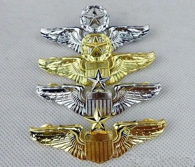 WWII SET US Air Force Aviator Wings Badge Pin Insignia USAF Wings Pilot ...