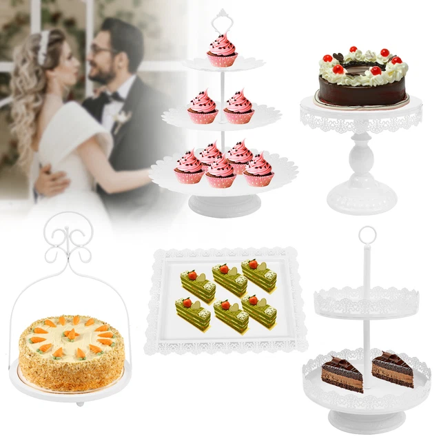 5 piezas soporte para pasteles soporte para cupcakes blanco/dorado galletas postre plato de exhibición