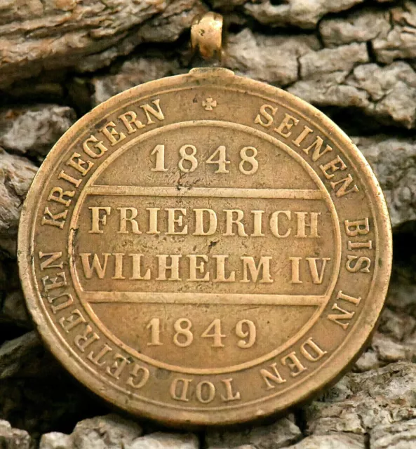 MEDAILLE Preußen 1848-49 Vom Fels zum Meer Eisernes Kreuz Bronze 1851 Wilhelm IV