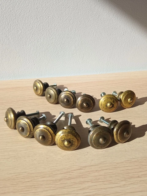 Lot de 12 boutons Lyonnais laiton de tiroir/porte Ø 3.0 cm