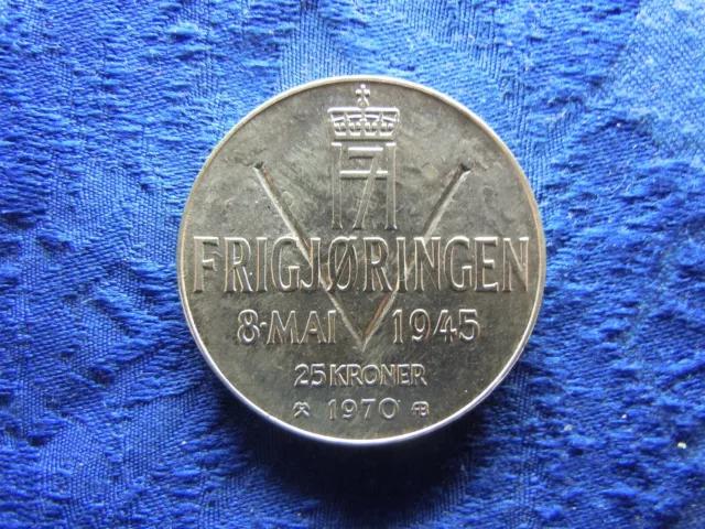 Norway 25 Kroner 1970, Km419 Unc