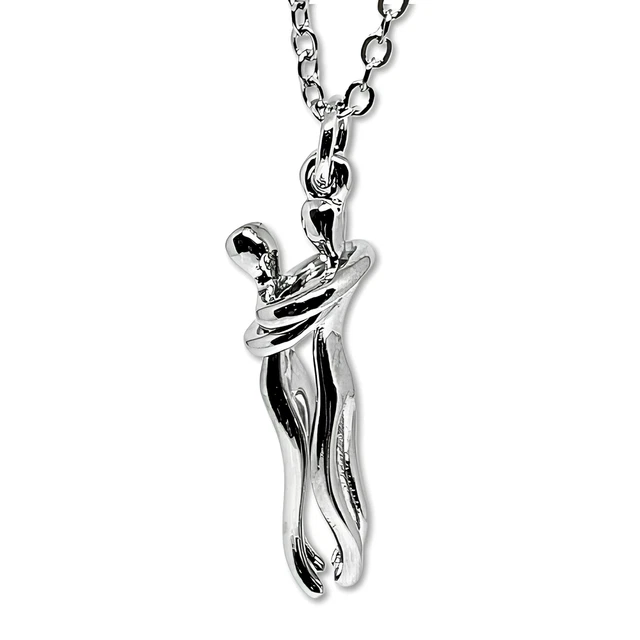 Collier avec pendentif en forme de câlin et boucles d'oreilles en cadeau