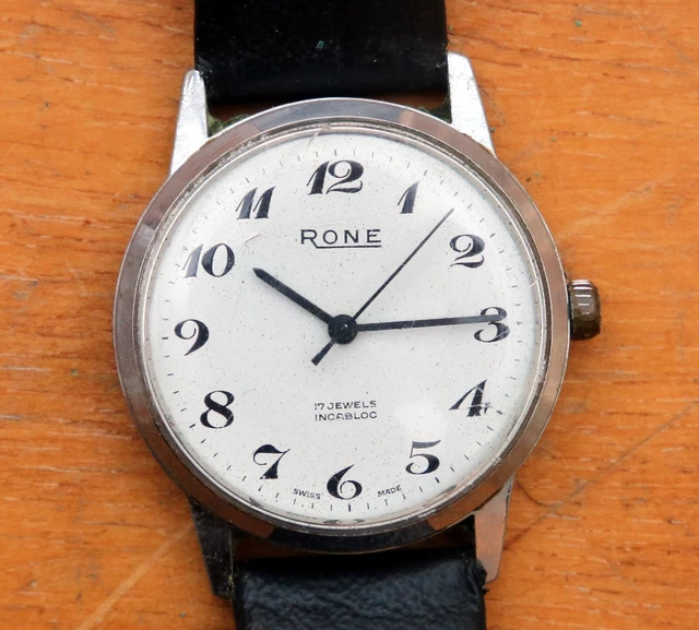 VINTAGE RONE INCABLOC Chrome Wristwatch. 1188CM. Made in Swiss. £12.00 ...
