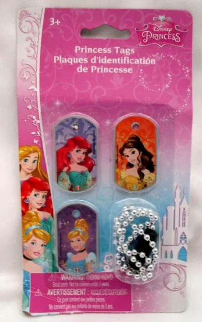 Disney Princess 3 Interchangeable Dog Tag Necklace BIRTHDAY PARTY FAVORS PRIZES