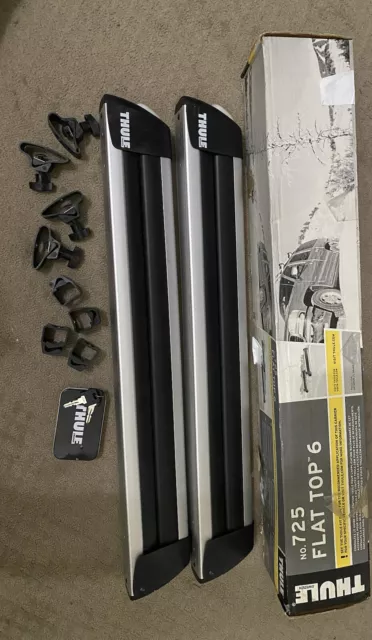 Thule Big Ski Snowboard Roof Rack Flat Top w/ Mounts, Locks, Keys NICE!