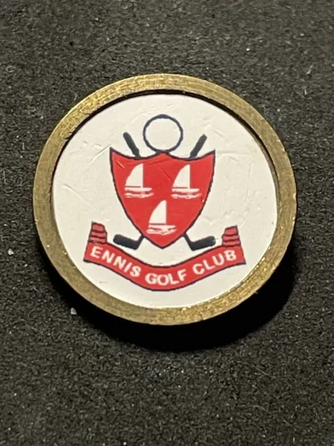 Vintage Rare Ennis Golf Club 3/4" Brass Stem Golf Marker - Co. Clare, Ireland