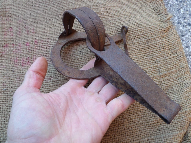 Antique 19Th Century Wrought Iron Animal Trap Blacksmith Hand Forged