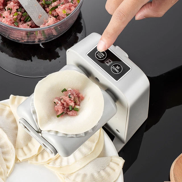 6Pc Electric Dumpling Maker Machine 2 Mode Automatic Household Press with spoon▦