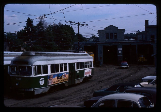 Trolley Slide - Boston MBTA #3088 PCC Streetcar 1978 Car House Transit Traction
