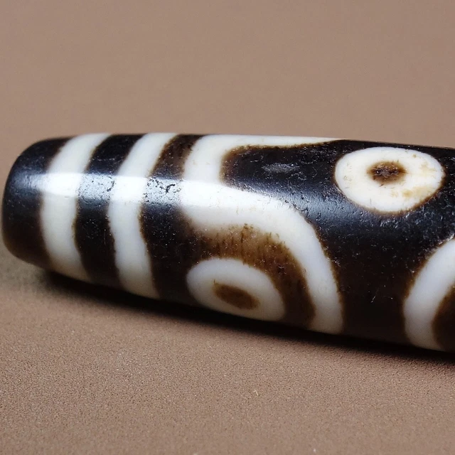 Ancient Tibetan DZI Beads Old Agate Rare 6 Eyes Totem Amulet Pendant GZI #644