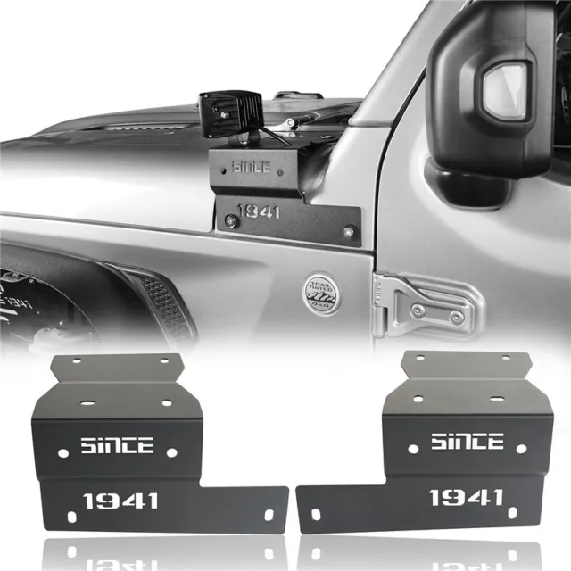 2x A-Pillar Light Mounting Bracket for Jeep Wrangler JL 2018-2023 & Gladiator JT