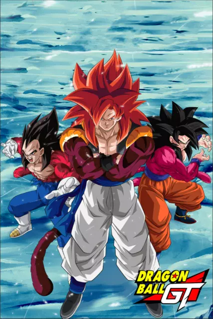 Dragon Ball Poster Gogeta Blue vs Full power Broly 12in x18in Free Shipping