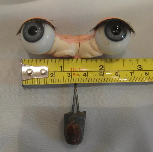 Glass Eyes On Rocker & Weight For Antique Bisque Head Doll 2.5" Across