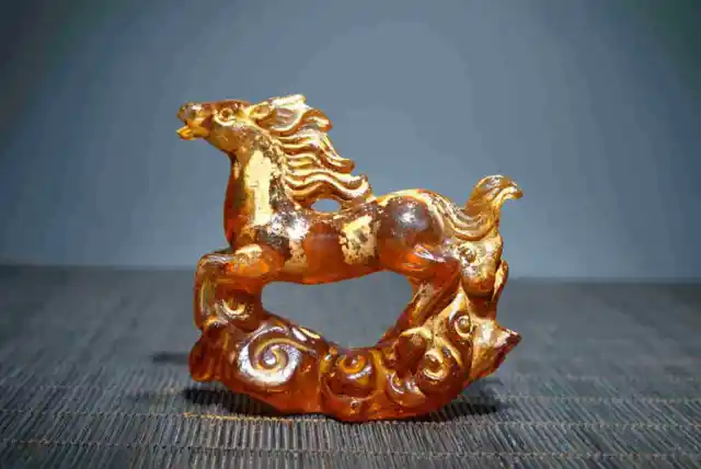 Chinese Old Beijing Glaze Handmade Exquisite Horse Statue 6690