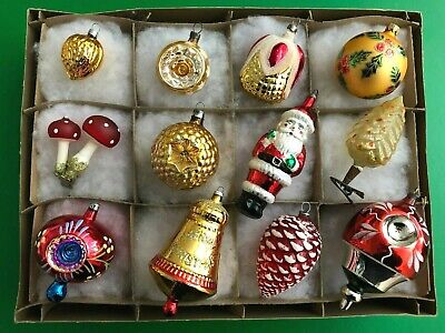 Vtg. Shiny Brite Xmas Ornaments Corning Poland Germany Czechoslovakia  12 OMG