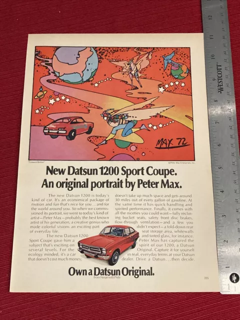 Datsun 1200 Sport Coupe Car 1973 Print Ad  - Great To Frame!