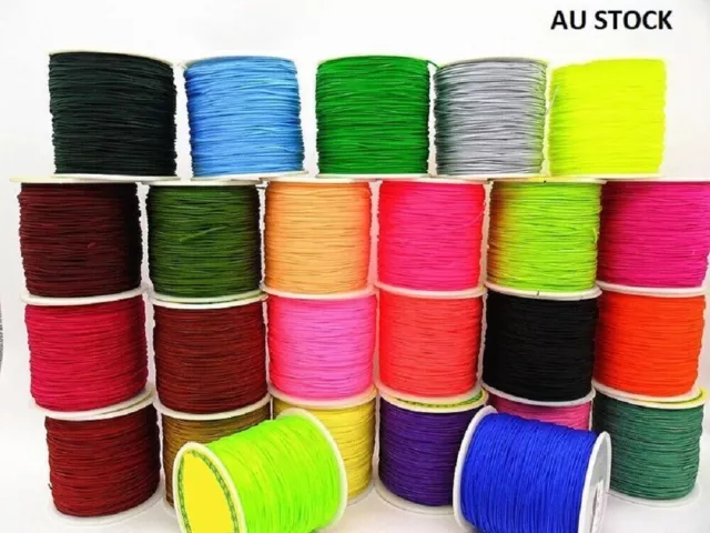 1-10m  Nylon Beading Cord Thread Braided Jewellery DIY Craft 1.5mm dia 45+Color