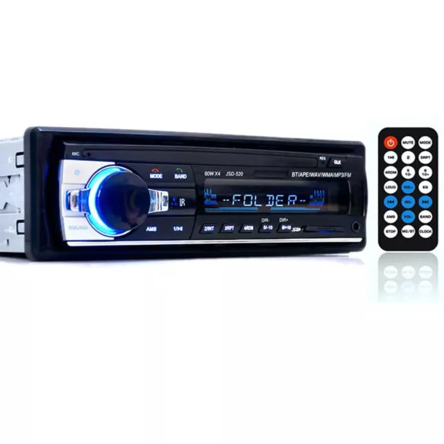 Bluetooth Car Stereo Audio FM Receiver SD USB MP3 Radio Player Aux IN No CD