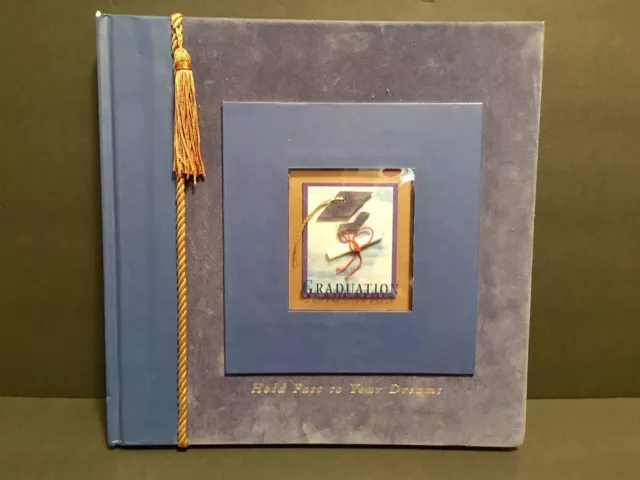 Carpeta de álbum de graduación terciopelo azul ""Hold Fast to Your Dreams"" nuevas temporadas