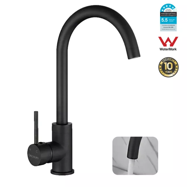 WELS Kitchen faucet Basin Mixer Tap 360° Swivel Sink Laundry Spout Matt Black