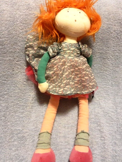 DOUDOU PELUCHE MOULIN ROTY POUPEE ADELE ROBE CHEVEU ORANGE tbe