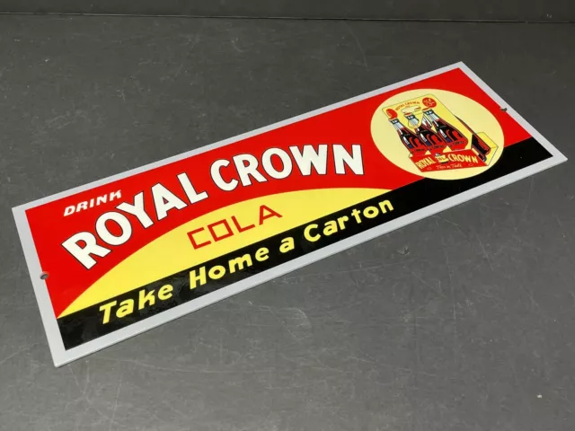 Vintage Royal Crown  Soda Pop 15” Metal Advertising Rc Restraunt Store Gas Sign