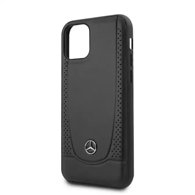 Official Mercedes Benz Perforated Leather Phone Case - BLACK - iPhone 11 Pro