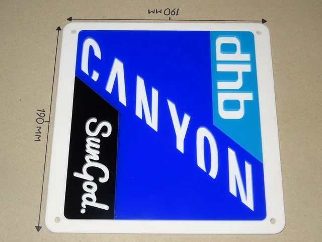 Canyon Bikes, Canyon dhb Sun God, Fahrradschild, weiß, blau & schwarz: 190 x 190mm 4