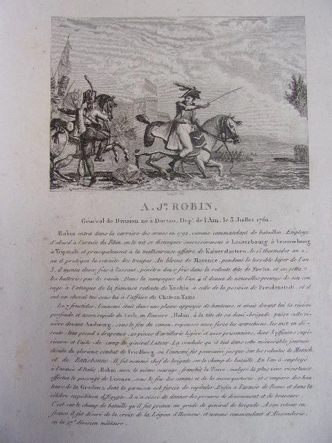 A.J. Robin Major General born in Dortan, July 3, 1761