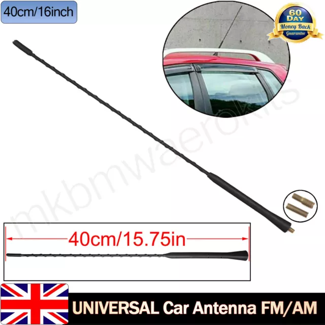 1X 16" Car Roof Radio FM/AM Signal Antenna Aerial Arial Extend Universal Black