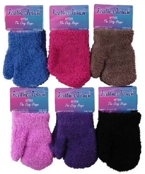 Ragazze Bambini Inverno Comodo Piuma Touch Super Soft Guanti Regalo di Natale