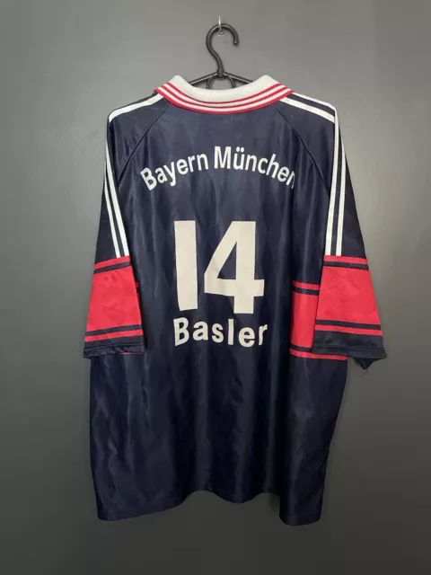 Bayern Munich 1997/1998 Home Football Shirt #14 Basler Adidas Vintage Size Xxl