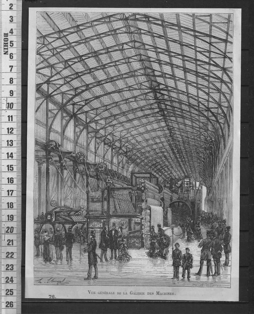 G346 / Engraving 1888 / General View Of The Gallery Of Machines
