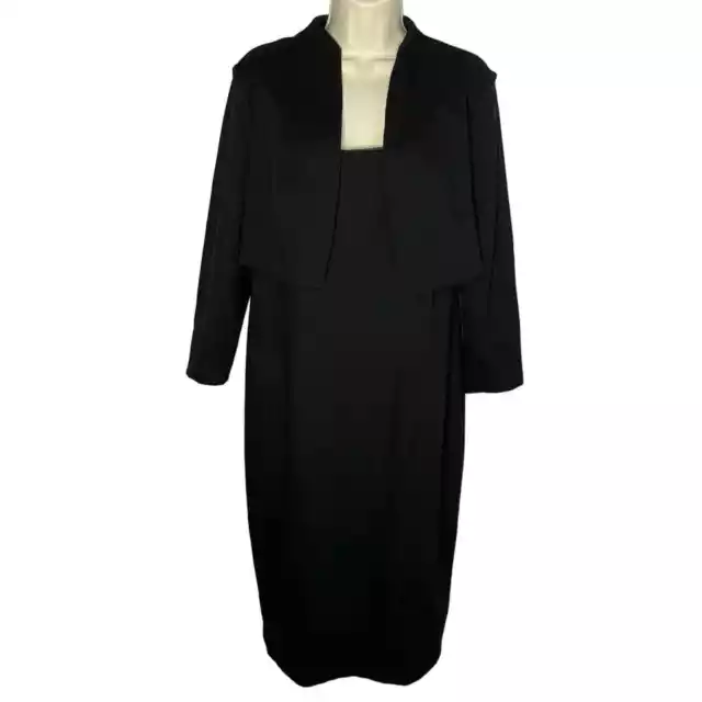 Basler Black Stretch Carrer Classic Shift Dress With Attached Jacket