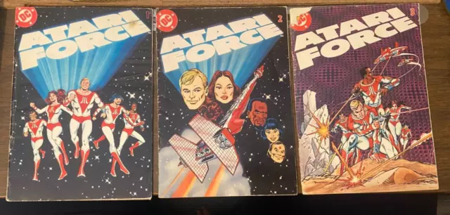 3 Vintage Atari Force Mini Comics 80s - DC - Ross Andru, Dick Giordano