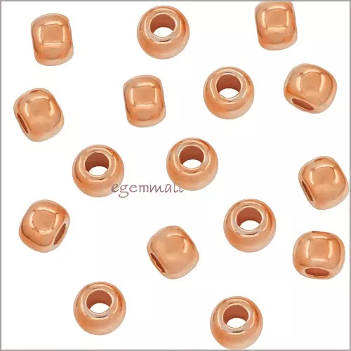 30 Rose Gold Plated Sterling Silver Seamless Round Spacer Crimp Beads 2mm #51069