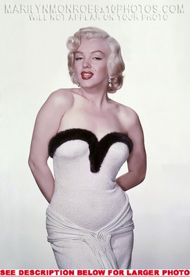 MARILYN MONROE CURVY IN WHITE DRESS(1) RARE 8x10 PHOTO