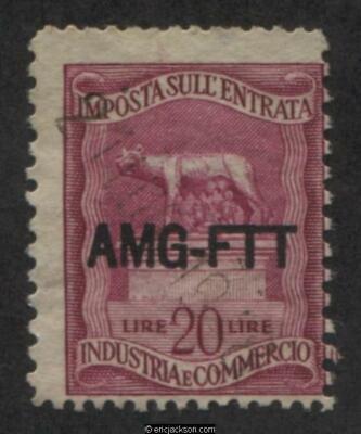 Trieste Industry & Commerce Revenue Stamp, FTT IC72 left stamp, used, F